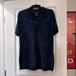 Men's Target Goodfellow & Co Navy Paisley Polo T Shirt